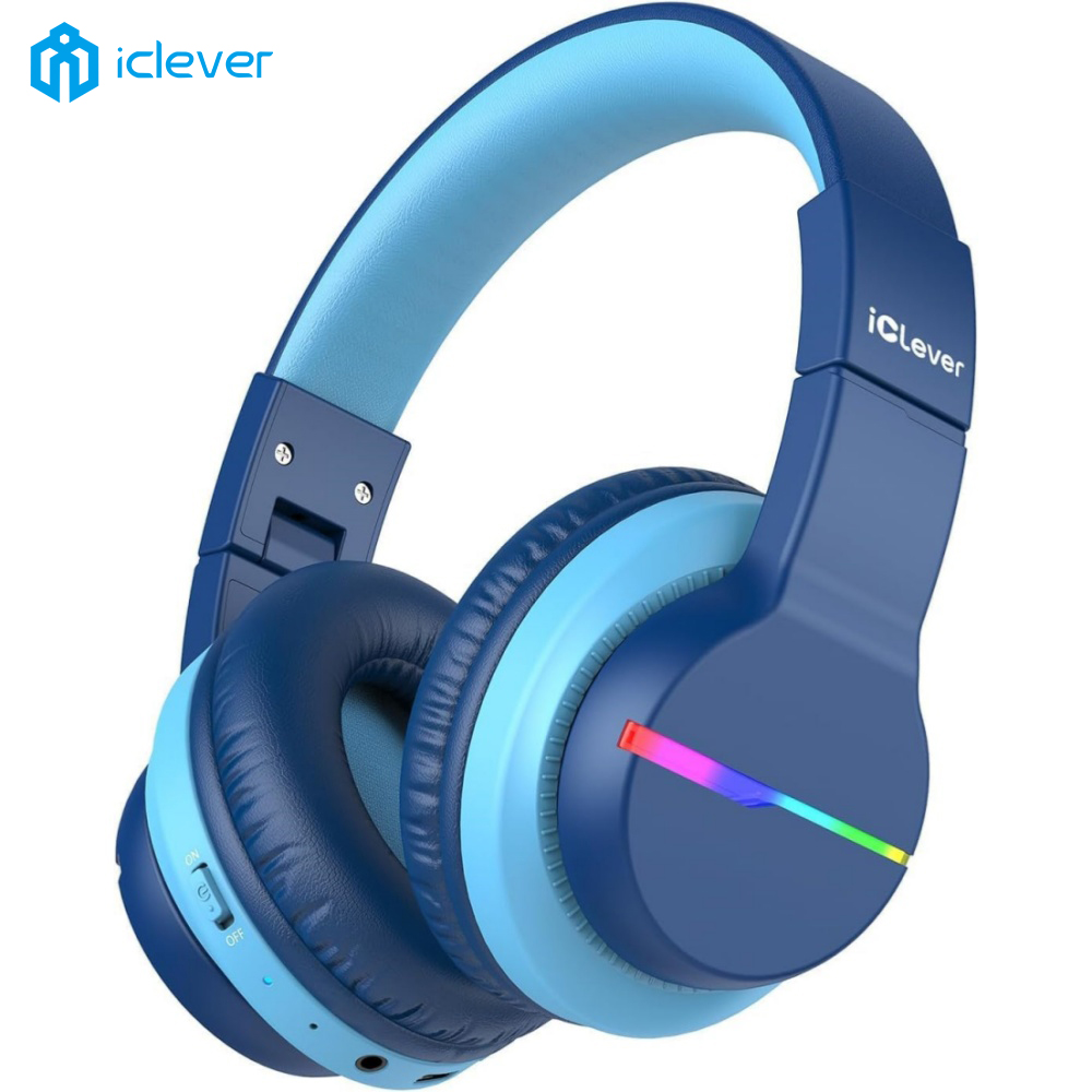 Anc Wireless Over Ear Headphones - سماعات رأس بلوتوث للأطفال iClever BTH12،