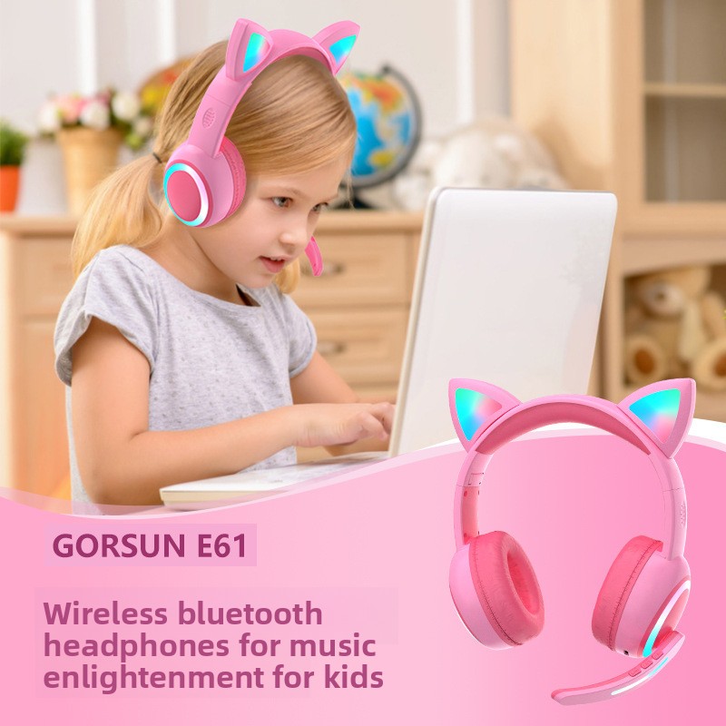 Cat Ear Bluetooth Headset Led - سماعات رأس بلوتوث بتصميم أذن القطة