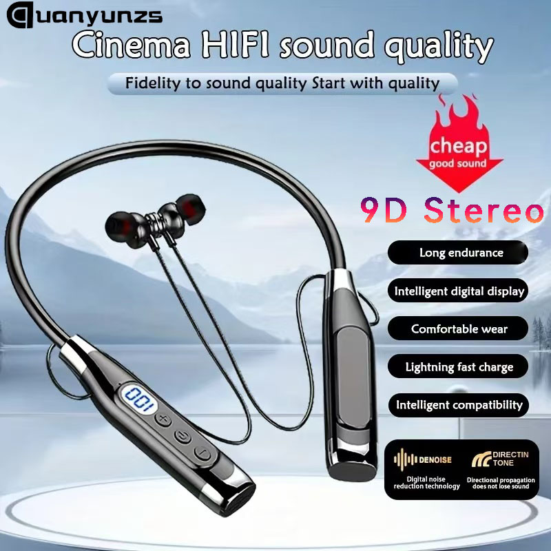 سماعات رأس ستيريو لاسلكية حقيق - مراجعة Magnetic Neckband Sports Earphones وسعره
