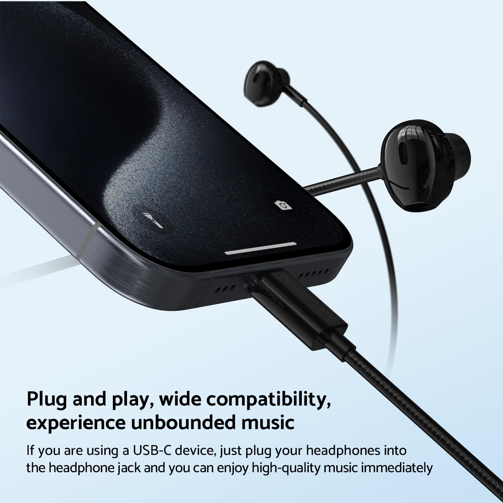 سماعة رأس سلكية داخل الأذن HiF - مراجعة Type C Wired Earphones With Mic وسعره